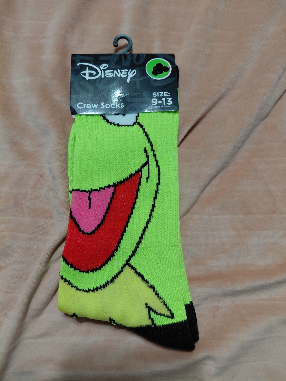 Disney Kermit Green Crew Socks - Size 9-13